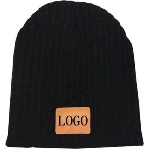 WZCX 2019 New Print Logo Letter Solid Color Hip Hop Beanie Tide DIY Custom Made Keep Warm Unisex Knitted Hat Adult Cap