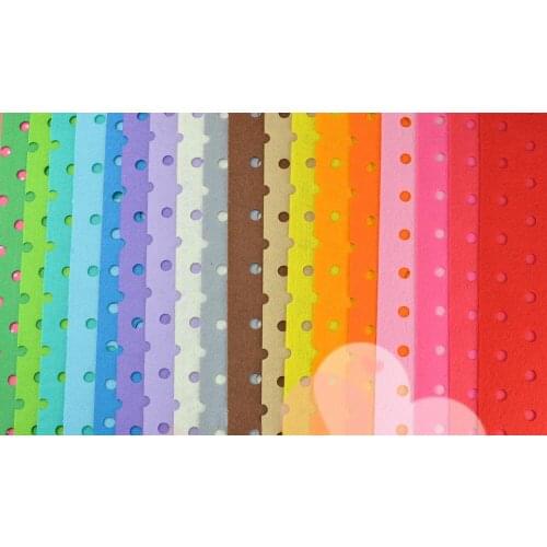 SUPER DEAL! Drop Shipping 20 pieces/lot 15CM*15CM Piercing Dot Polyester Nonwoven Felt Fabric DIY Felt Fabric Pack 1MM Thick
