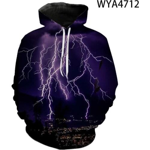 Spring And Autumn Hoodies Lightning Sweatshirts 3D Printed Men Women Children Fashion Coat Boy Girl Kids Pullover Casual Jacket