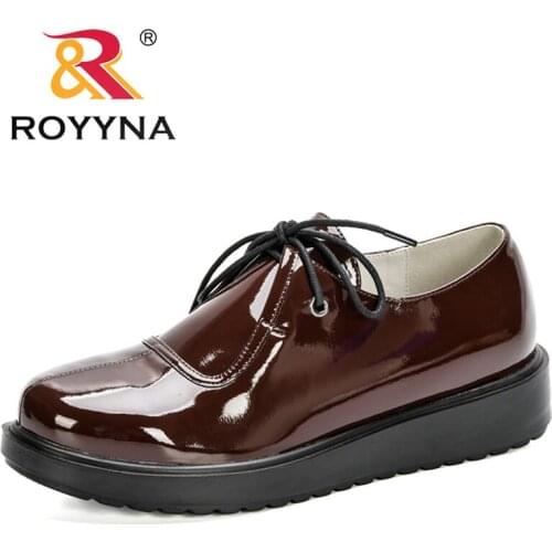 ROYYNA 2020 New Designers Lace Up Flat High Quality Pumps Shoes Women Fashion Shoes Woman Office Working Footwear Feminimo Comfy