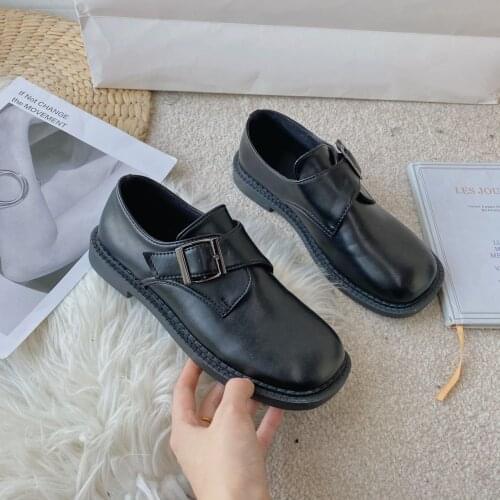 LLOGAI Women Flat Shoes Round Toe Lace-Up Oxford Shoes Woman Genuine Leather Brogue Women Platform Shoes Zapatos Mujer Loafers