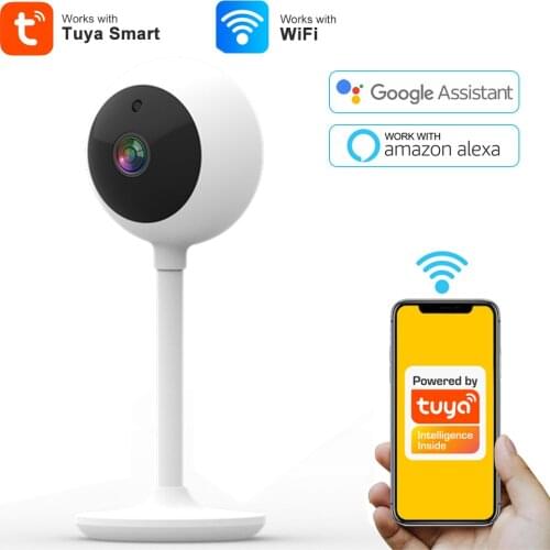 SZMYQ Tuya WiFi Camera Smart Life Control 1080P HD Indoor IP Cameras P2P Security CCTV Surveillance Fixed Cam With Google Alexa
