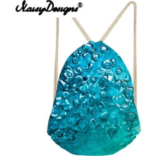 Noisydesigns 3D Plant Printing Colorful Drawstring Backpack School Softback Unicorn Mochila Infantil Travel Gift Waterproof new