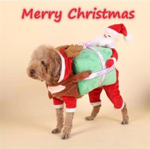 Funny Santa Cosplay Dress Up Christmas Pet Supplies Dog Costume Dropshipping 2021 Best Selling Products Christmas Pet Clothing