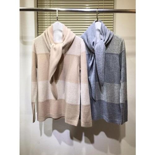 Winter 2020 Sweater Long Sleeve Female Striped Christmas Pullover Clothing Runway Cashmere Women Sweater 2020