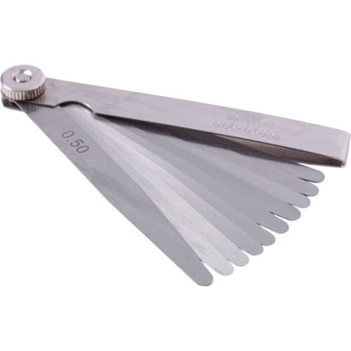 0.05 to 0.50mm Thickness Gap Metric 10 Blade Filler Feeler Gauge Measure Laser Tool