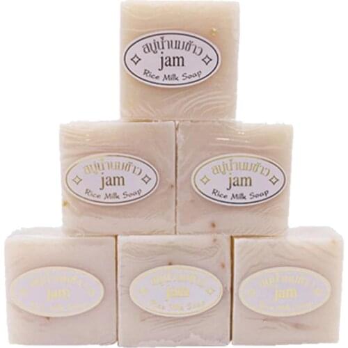 1PCS Moisturizing Bleaching Rice Milk Soap Collagen Vitamin Skin Whitening Acne Pore Removal Handmade Rice Milk Soap