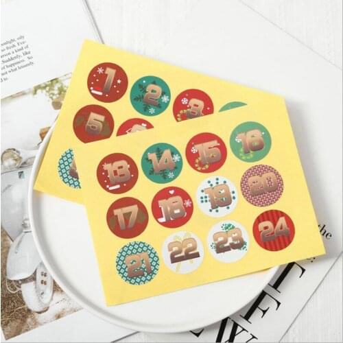 1200pcs Round Merry Christmas Santa Bell 3.3cm Adhesive Scrapbook Envelope Packaging Stationery DIY Gift Sealing Sticker