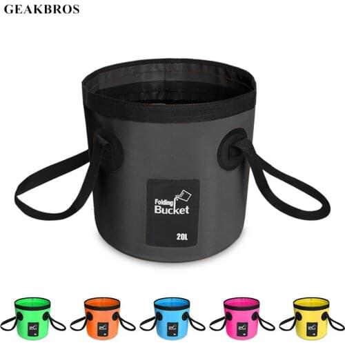 12L/20L Portable Fishing Bucket Folding Fishing Bag 500D Waterproof Buckets Storage Outdoor Car Wash Camping Fishing Bucket