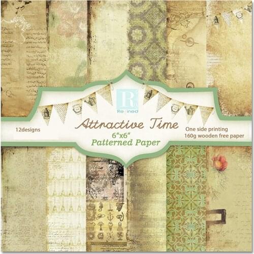 24Sheets Vintage Patterned Paper Scrapbooking Paper Pack Handmade Craft Paper DIY Photo Album Background Pads Paper Cards Making