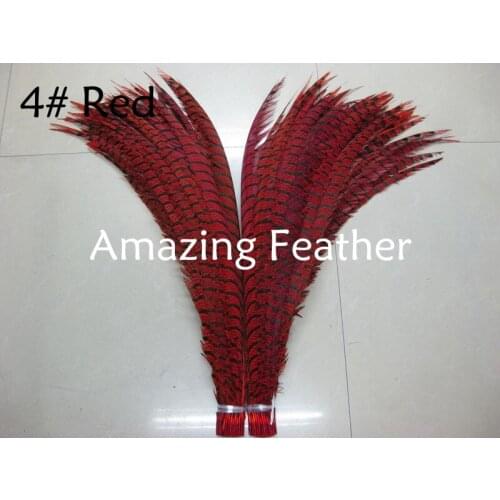 24pcs 30-35inch 80-90cm Red Colour Copper Pheasant tail Feather,Lady amherst tails,Chicken pheasant feather