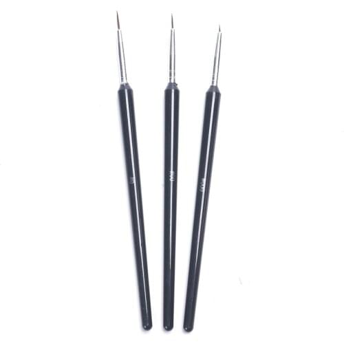 3Pcs Professional Nail Art Brush Miniature Watercolor Painting Drawing Hook Line Pen Flower Polish Manicure Tools