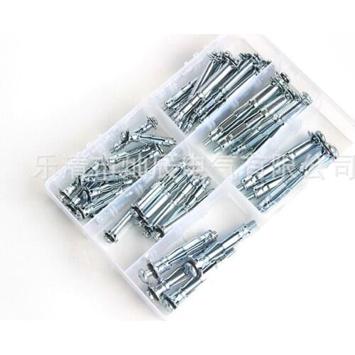42PCS Hollow Wall Anchors Metal Cavity Plasterboard Plug Fixing Screw Riveter Nail Hollow Hand Tools Heavy Expansion Bolt Set