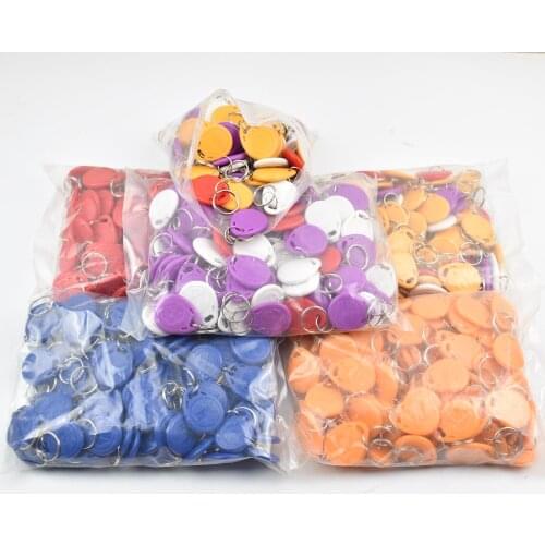 500pcs/bag ATMEL T5577 RFID hotel key fobs 125KHz keychain rewritable readable and writable proximity ABS tags access control