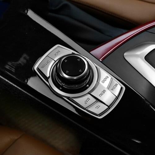 5x Chrome Inner Multimedia Buttons Panel Frame Cover Trim For BMW 1 2 3 4Series F10 F20 F21 F22 F23 F46 F30 F31 F34 F32 F33 F36