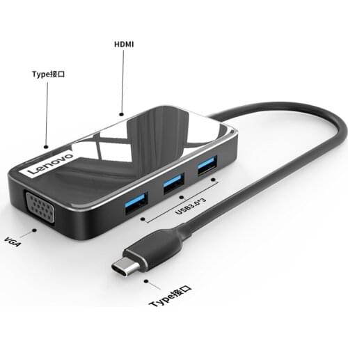 Lenovo USB Type C To USB 3.0 HUB 4 in 1 Adapter For Mobile Phone Pad Computer Laptop MacBook Accessorie Expander Spliter
