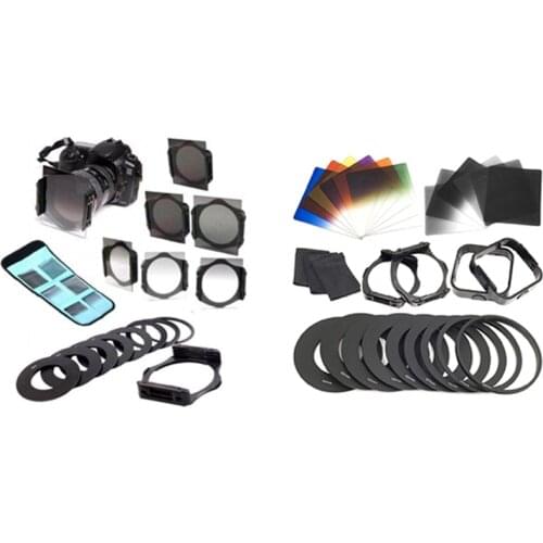 Promotion! 17 in 1 Digital Camera Lens Gradual ND Filter Set with 1 Set Filters + Ring Adapter