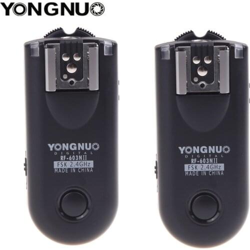 YONGNUO RF603II Wireless Flash Trigger 2 Transceivers For Nikon D90 D700 D300 D3100 D600 D610 for Canon 5D Mark II III 6D 500D