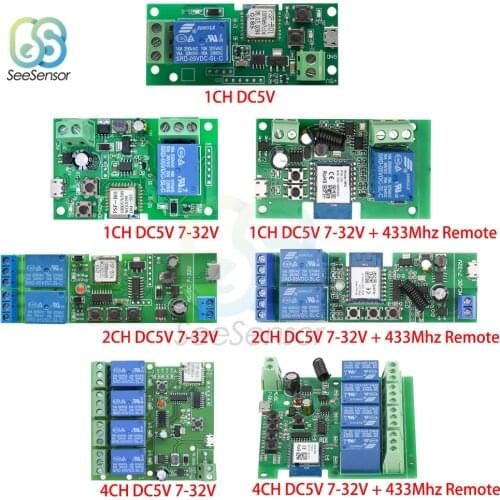 Smart WiFi Remote Control DIY Wireless Switch Universal Module DC5V 12V 32V Self-locking Wifi Switch Timer for Smart Home