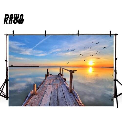 DAWNKNOW Seaside Photography Background Sunset Sea Gull Wedding Photographic Backdrops Photo Studio Children Photocall lv1565