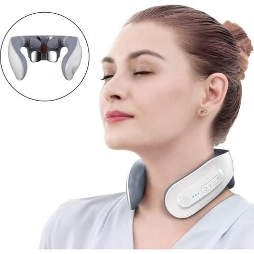 Electric 6 Modes Power Neck Massager Far Infrared Heating Pain Relief Health Care Relaxation Tool Intelligent Cervical Massager
