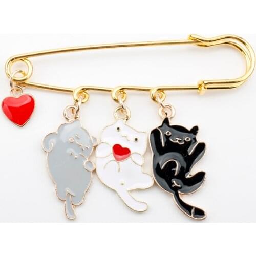 Lovely Cat Enamel Pin Badge Mickey Pendant Clothes Shirt Jeans Brooch Charm Pins Accessory Metal Brooches for Women