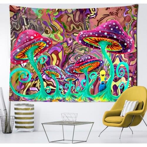 Indian Mandala Tapestry Wall Hanging Mushroom Bohemian Psychedelic Carpet Hippie Witchcraft Room Home Decor