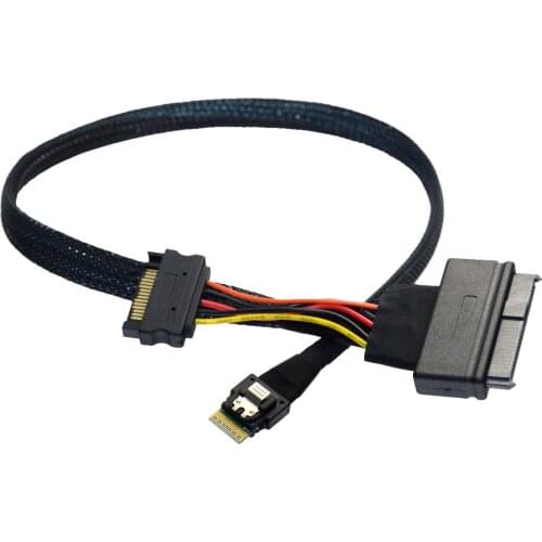 U.2 U2 SFF-8639 to Slimline SFF-8654 4i NVME PCIe SSD Cable for Mainboard SSD 750 p3600 p3700 M.2