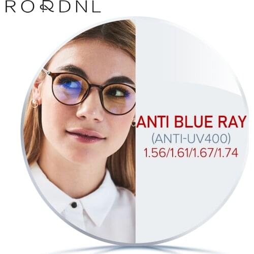 Anti Blue Light Blocking Prescription Lens 1.56 1.61 1.67 1.74 Optical Myopia Glasses Lenses Hyperopia CR-39 Resin Aspheric Lens