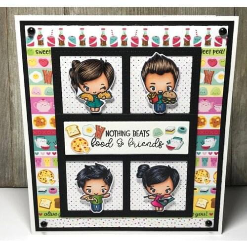 Boys Girls Sharing Food Clear Stamps Seal for Scrapbooking Decorative Paper Cards Making Paper Crafts Transparent Stamps 4*6inch