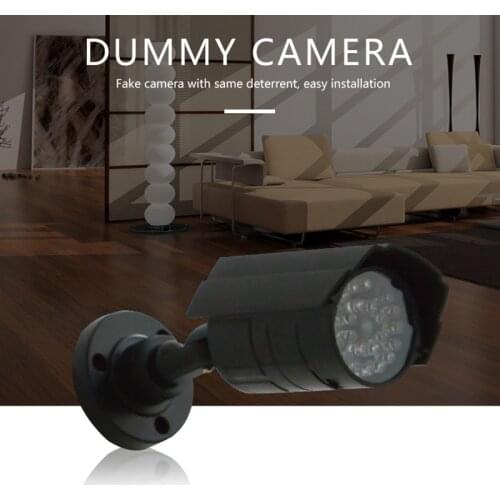 Outdoor Safe Home Simulation Camera Surveillance Security Dummy CCTV Camera Night Indoor Flashing Red LED Light Lamp Fake Camara