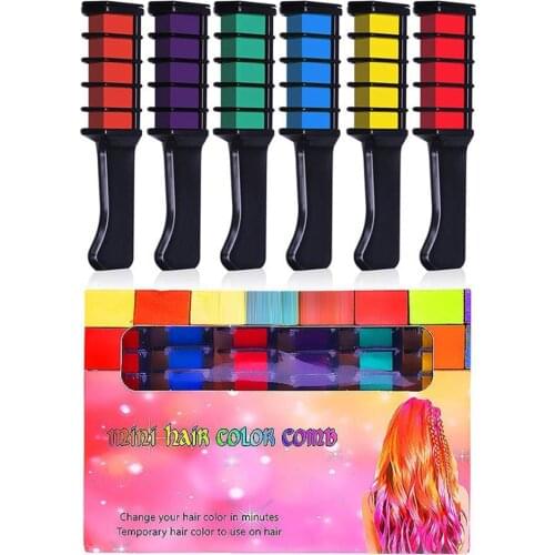 Temporary Hair Color Chalk Combs Kit Girls Party Cosplay Halloween Hair Salon Dyeing B99