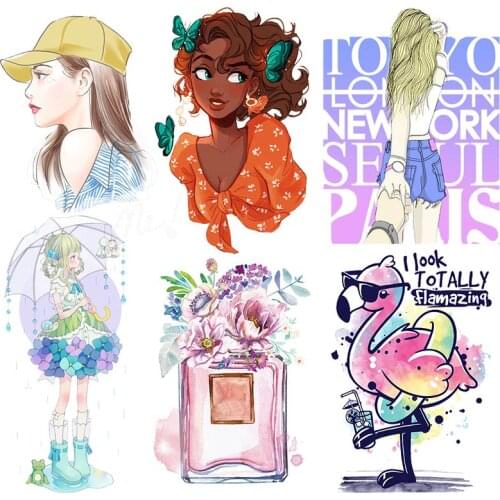 Hippie Patches On Clothes Women Stickers For Dress Iron On Transfers For Clothing Cartoon Fusible Patch Applique Badge Parches