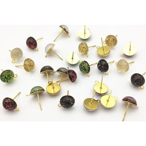 New arrival! 10x13mm 100pcs Resin Round Shape Ear Stud for Hand Made Earring DIY parts,Jewelry Accessories Findings & Component