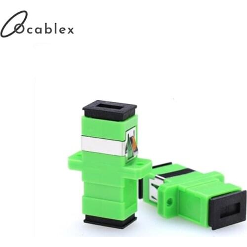 Promotion SC APC Adapter Connector Connector Simplex Single mode Plastic SM Fiber Optic Adapter 0.3dB