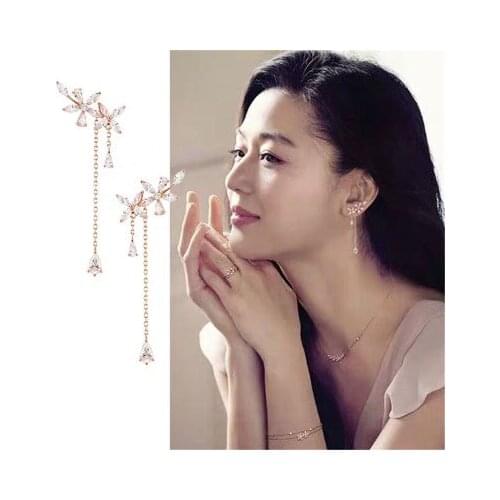 Flower Earrings South Korea East Gate gold Secretary Park Minying same Earrings temperament Earrings