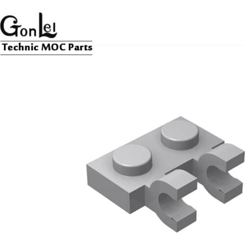 30Pcs/lot Plates Special 1 x 2 with Clips Horizontal MOC Building Blocks Bricks Parts DIY Toys for Kids Compatible with 60470