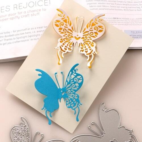 DUOFEN METAL CUTTING DIES 2pcs set cutout butterflies stencil for DIY papercraft projects Scrapbook Paper Album greeting cards