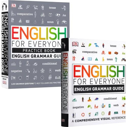 2PCS DK English for Everyone English Grammar Guide Textbook+Practice Book Kids Learning Comprehensive Training