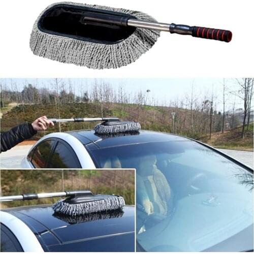 Upgrade Car Retractable Wax Tow Microfiber Dust Cleaning Brush Car room dual purpose dust cleaning broom Car cleaning supplies