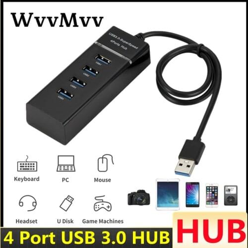 WVVMVV 4 ports USB 3.0 HUB Splitter High Speed HUB High-Speed Multi Expansion For Desktop Laptop PC Adapter USB 3.0 HUB