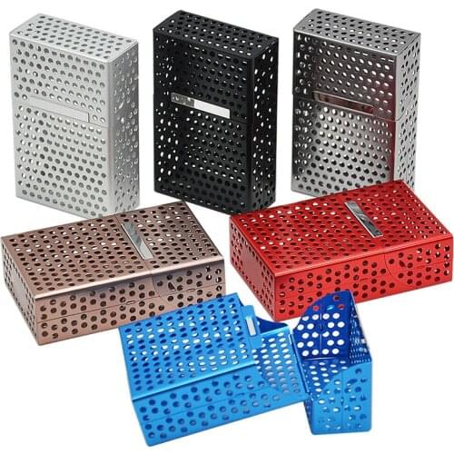 GORDON Hollow design Aluminium Alloy Cigarette Case (93mm*60mm) Holding 20 Regular Size Cigarettes Tobacco Box