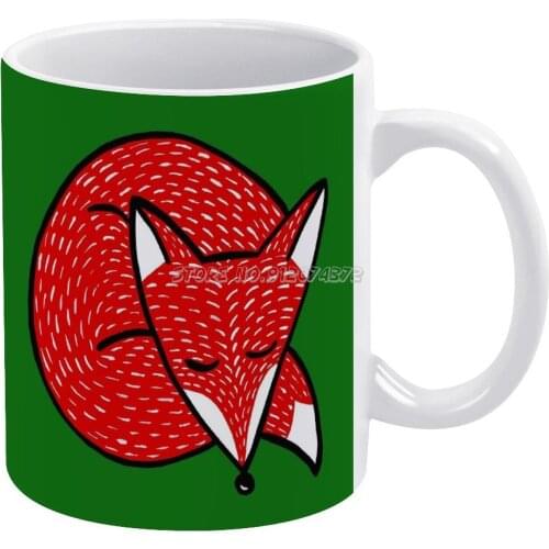 Sleeping Fox Coffee Mugs Ceramic Mug Tea Cup Custom Cup Personalized Maman Gift Fox Sleeping Fox Forest Animals Animals Evelyn E