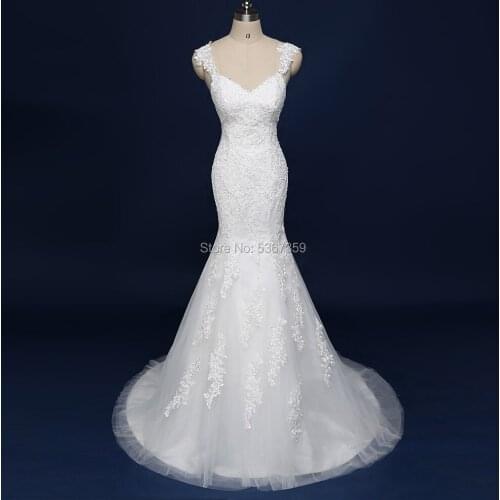 Sexy Mermaid Lace Wedding-Dresses White Ivory Beautiful Fishtail Bridal Gown Vestido De Noiva
