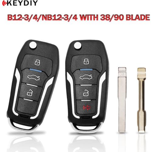 KEYDIY 5pcs New Original KD900 B Series Remote Control KD B12-3/4 With 5pcs Car Key Blade NO.38/90 For Ford Focus Modeo