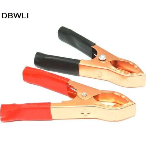10 Pcs Insulated mini Crocodile Alligator Clips 30A Red Black Length 70mm battery clip