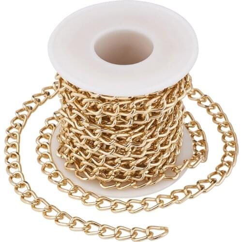 5m/Roll Aluminium Curb Chains Twisted Unwelded Chunky Chains for DIY Necklace Jewelry Making Findings Handmade Crafts