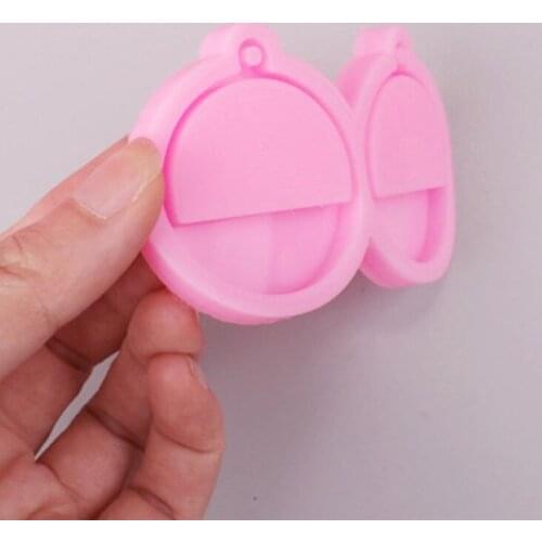 6 Pcs Earrings Epoxy Resin Mold Ear Studs Necklace Silicone Mould DIY Crafts Jewelry Pendants Casting Tool N2UE