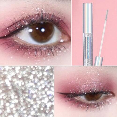 Glitter Mascara Long Waterproof Lasting Diamond Quick Dry Dazzling Thick Mascara Party Festival Eyes Makeup Mascara Cosmetic
