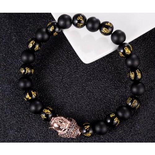 Black 8mm Punk multicolor Agate beads Chakra Reiki Buddha Yoga Bracelet elastic adjustable Volcanic Stone Bangles wed2